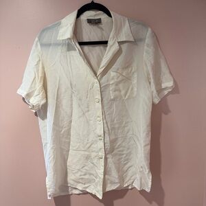 Chic White Button-Up Blouse